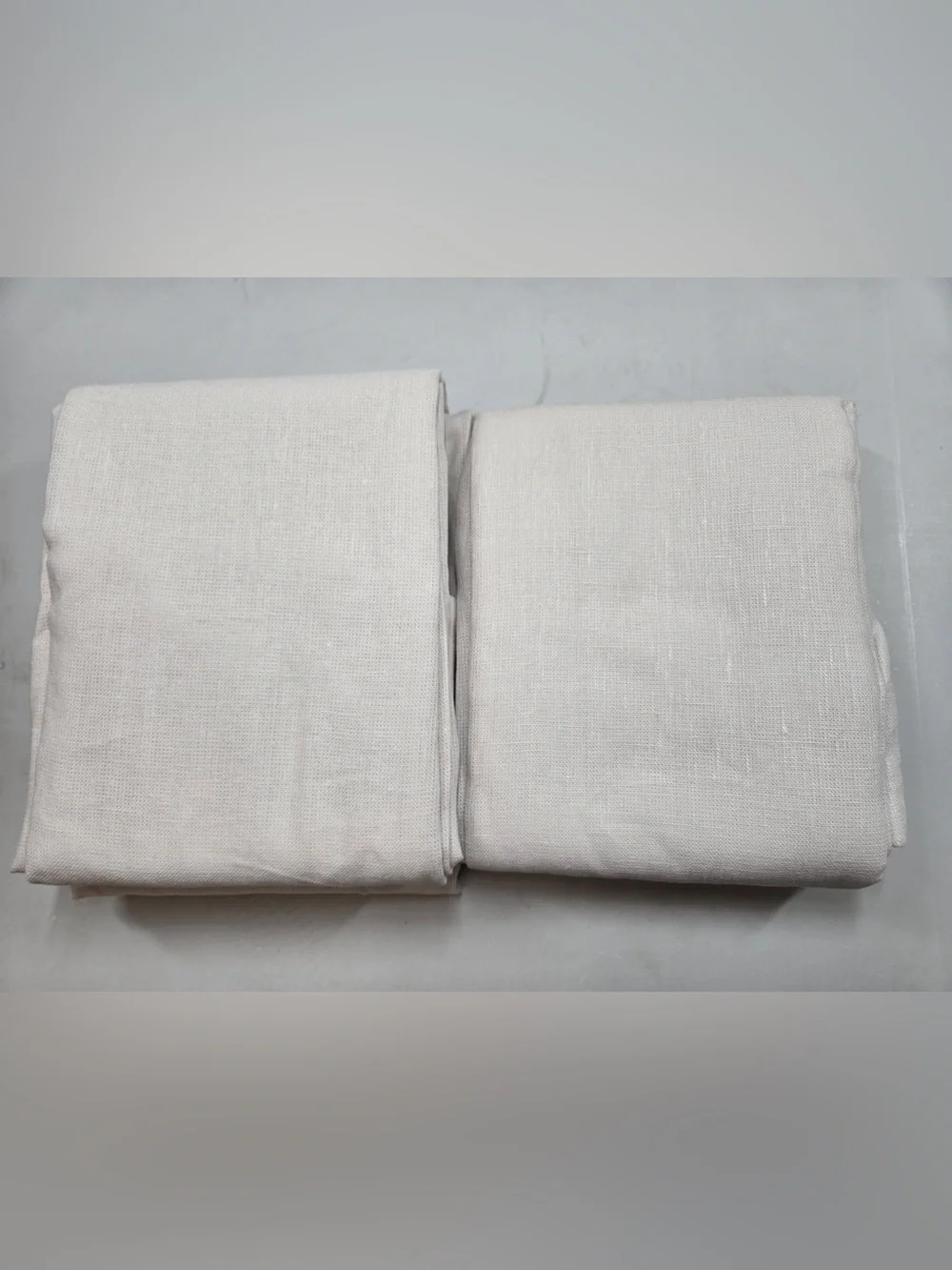 QUINCE Set Of 2 48x96 Heavyweight European Linen Curtains Sand 0177
